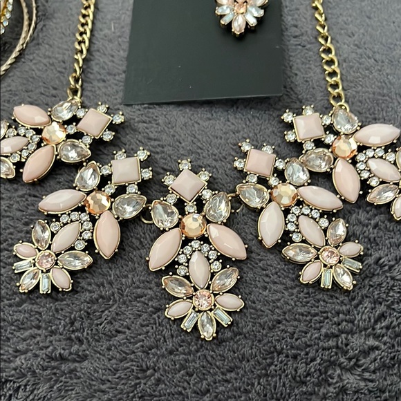 New York & Company Gold and Pink Necklace, Earrings & Bracelet Set - Picture 3 of 4